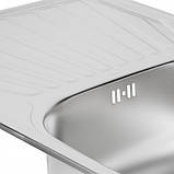 Кухонна мийка WEZER 7848(08) Satin 780x480x180 мм + сифон, фото 6