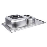 Кухонна мийка WEZER 7850(08) Satin 780x500x180 мм + сифон, фото 5