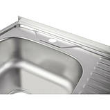 Кухонна мийка WEZER W6060L(06) Satin 600x600x160 мм + сифон, фото 4