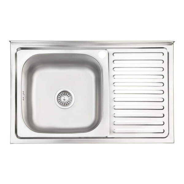 Кухонна мийка WEZER W8050L(06) Satin 500x800x160 мм + сифон