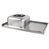 Кухонна мийка WEZER W8050L(06) Satin 500x800x160 мм + сифон, фото 4