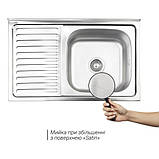 Кухонна мийка WEZER W8050R(06) Satin 500x800x160 мм + сифон, фото 3
