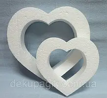 Серце з пінопласту контурне плоске 40*2см