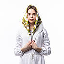 Японська вовняна хустка 75х75см Біла, фото 2