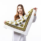 Японська вовняна хустка 75х75см Біла, фото 4