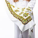 Японська вовняна хустка 75х75см Біла, фото 5