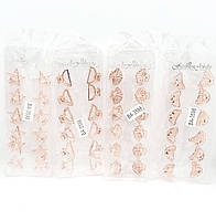 Міні металевий крабік для волосся золото асорті