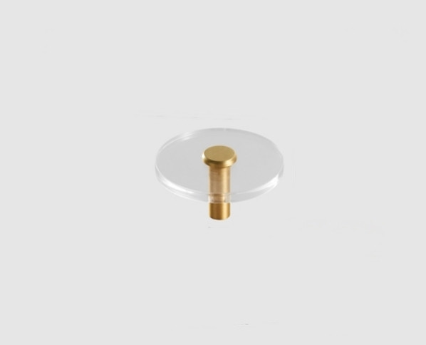 Ручка кнопка модерн акрилова RL-3142-00 Brass Acrylic полірована латунь ø48