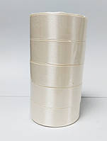 (5 рулонів) Лента атласна 2,5см ширину (25 ярдів) "LiaM" Ціна за блок Колір - Шампан