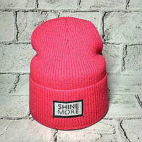 Шапка жіноча Лопата, рубчик демі, малинова, 52-58 см