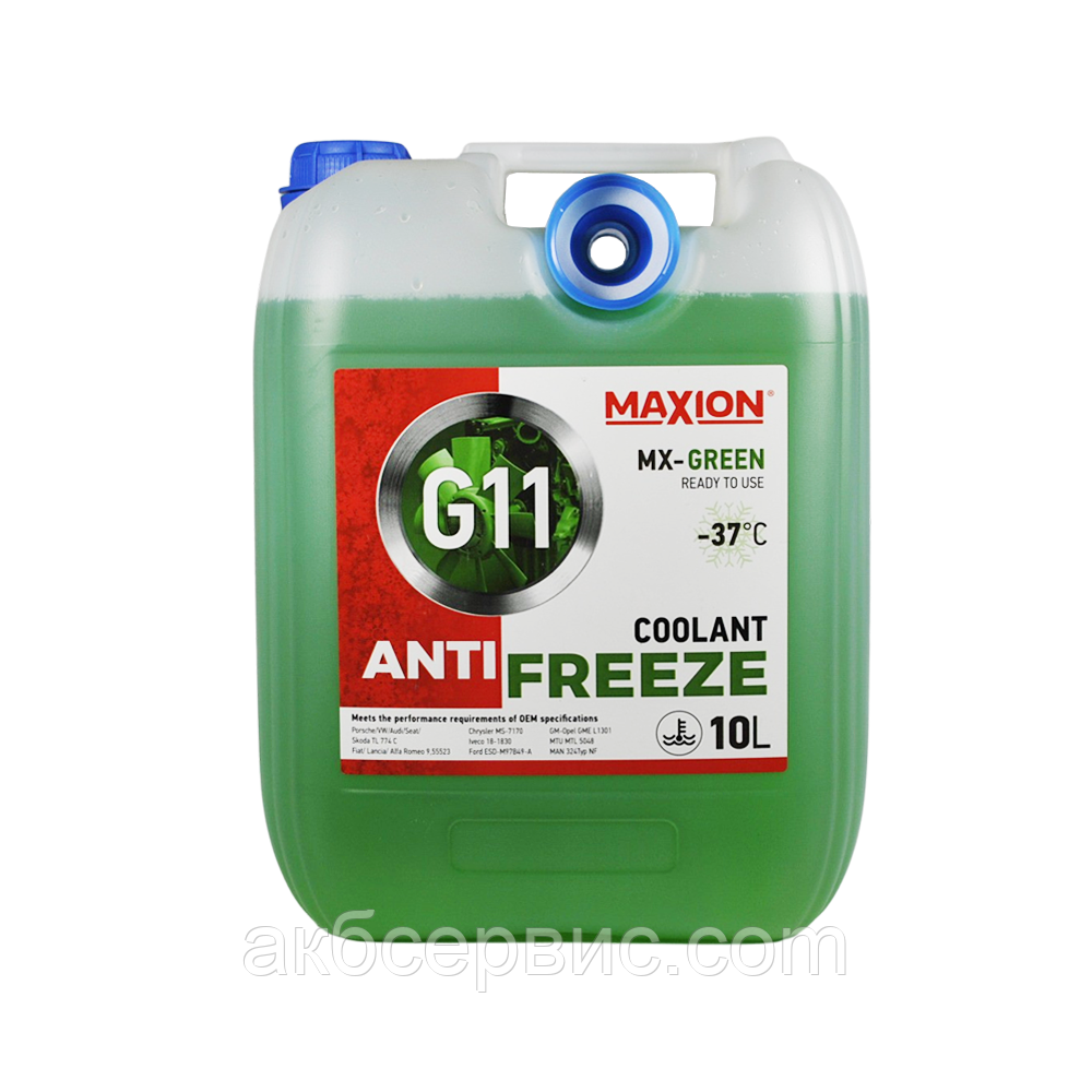 Антифриз MAXION 10L G11 -37°C GREEN