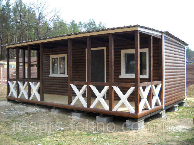 Модульний будинок 7 м х 3 м із терасою