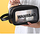 Косметичка несессер черная из эко-кожи, органайзер на молнии с ручкой  Washbag 20х12х 6,5 см, фото 6