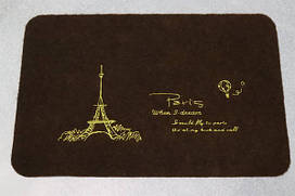 Придверний килимок "Повсть" з візерунком 60*90 см Коричневий Париж