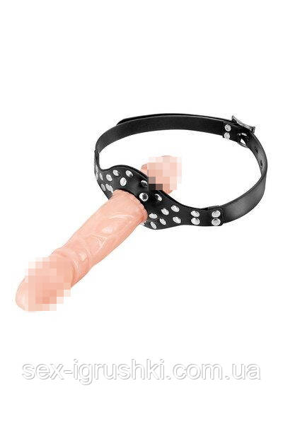 Кляп із подвійним фалоімітатором Fetish Tentation – Double Penis Gag Flesh SO5989