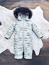 Комбінезон дитячий зимовий суцільний "Умка" на овчині для дівчинки та хлопчика (розмір 80, 86, 92 та 98 см)