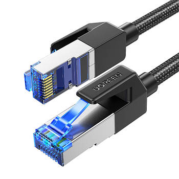 Мережевий кабель для інтернету патч-корд UGREEN Cat8 F/FTP 40Gb/s Lan Ethernet Cable 10м (чорний) NW153