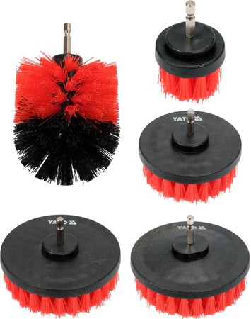 Щітки до дрилі з нейлоновим ворсом YATO і 6-гран. шпинделем, 5 шт. YT-47777