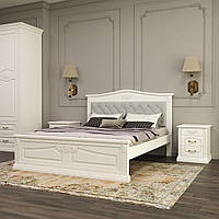 Двуспальная кровать AEON "Мерлин Люкс" с мягким изголовьем 140х200 см белая