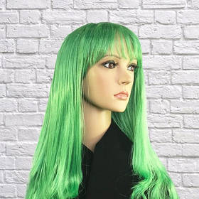 Перука пряме волосся, зелене, Парик прямые волосы