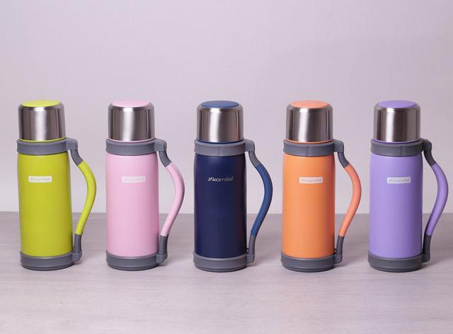 Термос Kamille Perfection&Style 1200мл greenpharm greenpharm  з ремінцем і ручкою, фото 1