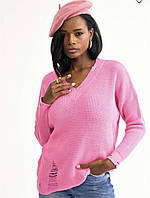Женский свитер кофта розовая равная короткая трендовый шерстяной Турция|Мега модный свитер для девушек