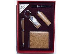 😎Чоловічий подарунковий набір: запальничка + ручка + брелок + мундштук + чохол для сигарет, стильний, гарний