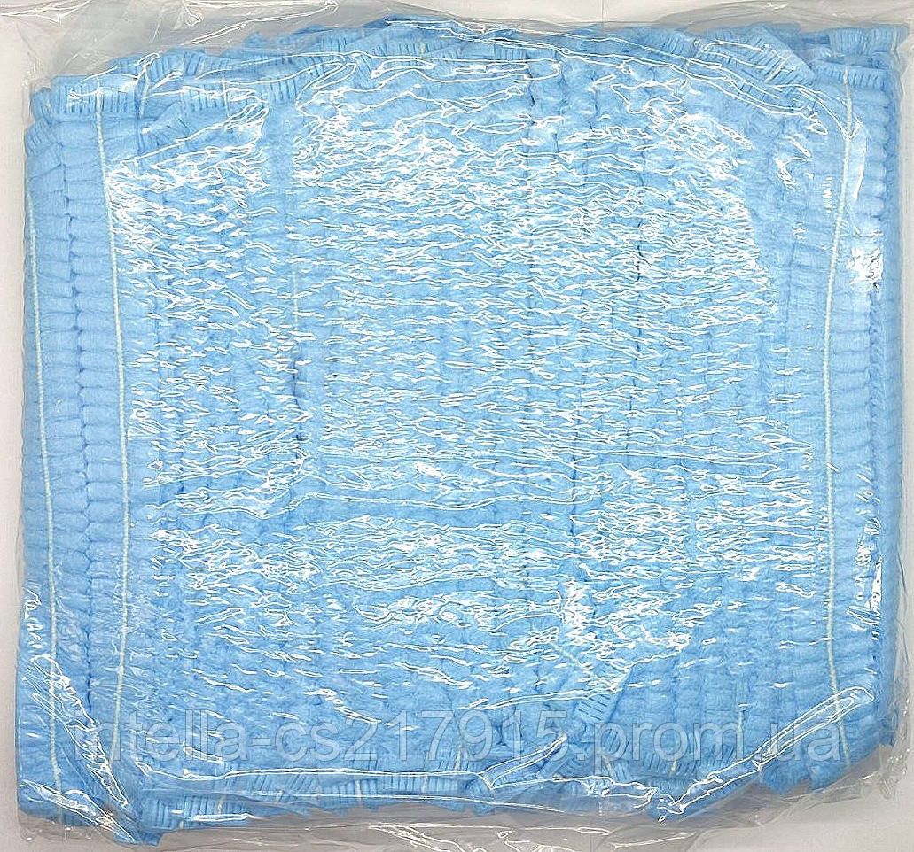 Шапочка-одуванчик медицинская одноразовая нестерильная голубая ANGEL CARE - фото 2 - id-p732199217