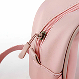 Косметичка органайзер водонепроникна рожева з еко-шкіри Washbag 20х12х 6,5 см, сумка для косметики з ручкою, фото 6