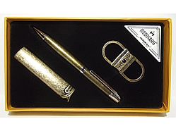 😎Подарунковий чоловічий набір MOONGRASS: ручка + брелок + запальничка, стильний, відмінної якості