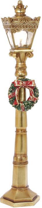 Декоративний ліхтар "Різдвяний" з LED підсвічуванням 60см greenpharm, полістоун, золото, фото 1