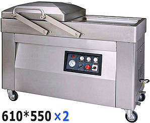 Промисловий вакуумний двокамерний пакувальник HVC-510S/2A-G Вакууматор на 2 камери Вакуумна машина Hualian