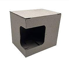 Упаковка для чашок бура з вікном (тонкий картон)