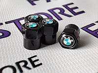 Защитные колпачки на ниппеля BMW (БМВ) черные шестигранные, 4 шт