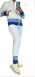 Жіночий спортивний костюм біло-синій на манжетах 44 46 48, фото 8