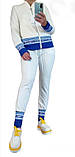 Жіночий спортивний костюм біло-синій на манжетах 44 46 48, фото 2