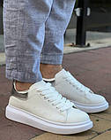 Кросівки білі екошкіряні жіночі демісезонні унісекс 44, фото 3