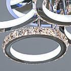 Хромована LED люстра 150 Вт з кришталевим обрамленням і підсвічуванням основи D-9417/4HR LED 3color, фото 2