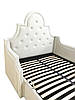 Красиве ліжко для підлітка MeBelle MAGESTY-S 120х200 полуторне з механізмом, нішою, світлий сірий велюр, фото 3