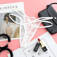 Стринги мережевні жіночі білі (2V-wh)