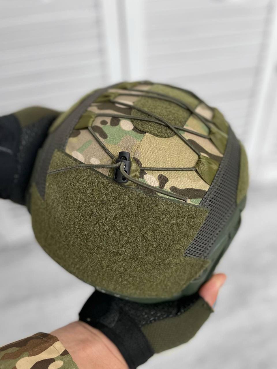 Кавер на шлем FAST мультикам Кавер-чехол на баллистический шлем без ушей Multicam (DB-11841) - фото 4 - id-p1676499737