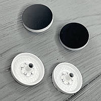 Кнопка Гладка 17 мм НЕРЖАВІЮЧА Чорно-біла