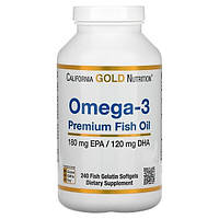 Рыбий жир Омега 3 Premium Fish Oil California Gold Nutrition, 240 капс США