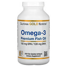 Омега-3 California Gold Nutrition Omega-3 Premium Fish Oil 240 капс США