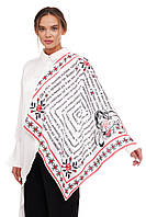 Дизайнерский платок "Красная калина", 70 на 70 см, шелк, подарочная упаковка