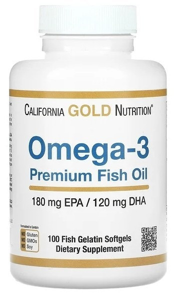 Омега-3, рибний жир Omega-3 Premium Fish Oil California Gold Nutriion, 100 капс США