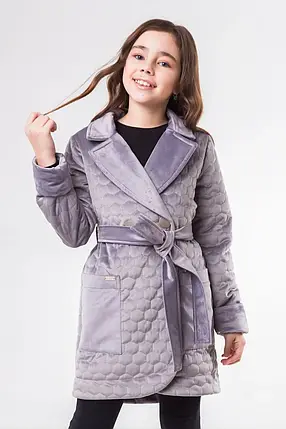 Пальто для дівчинки демісезонне Suzie сірий, фото 2