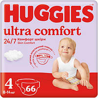 Подгузники Huggies Ultra Comfort 4 (8 - 14 кг) 66 шт (унисекс) Mega Pack