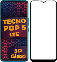 5D стекло Tecno Pop 5 LTE (Защитное Full Glue) Black (Техно Поп 5 ЛТЕ)