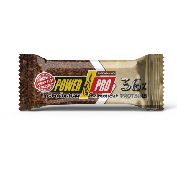 Power Pro Протеїновий батончик 36% мокачино без цукру 60 м, 20 шт, фото 1
